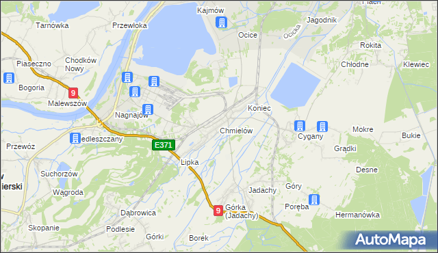 mapa Chmielów gmina Nowa Dęba, Chmielów gmina Nowa Dęba na mapie Targeo