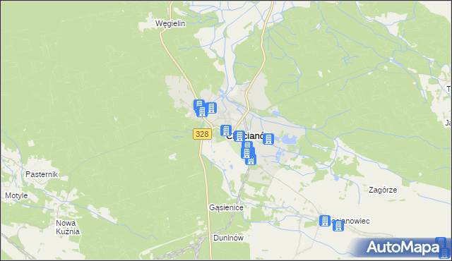 mapa Chocianów, Chocianów na mapie Targeo