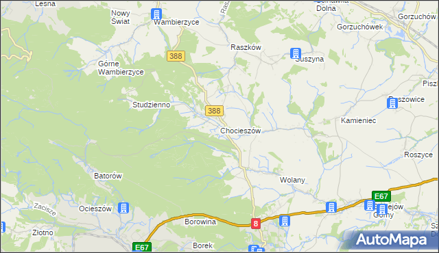 mapa Chocieszów, Chocieszów na mapie Targeo