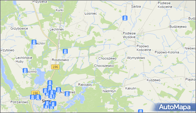 mapa Chociszewo gmina Skoki, Chociszewo gmina Skoki na mapie Targeo