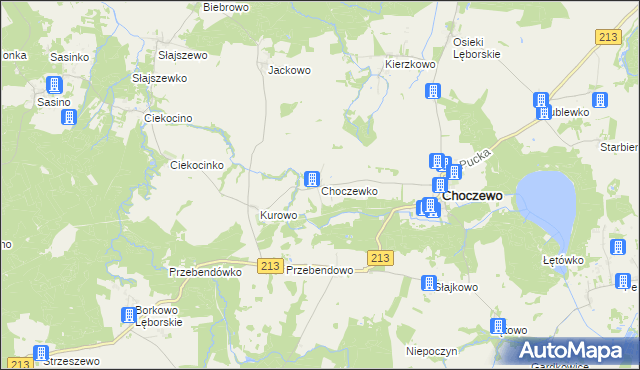 mapa Choczewko, Choczewko na mapie Targeo