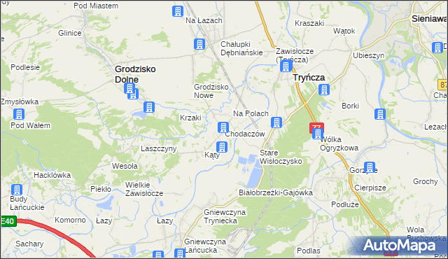 mapa Chodaczów, Chodaczów na mapie Targeo