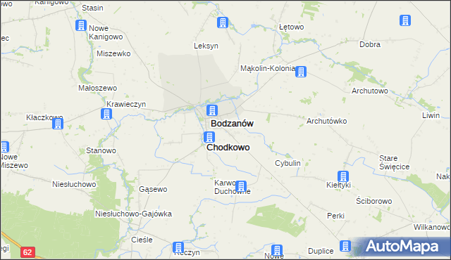 mapa Chodkowo-Działki, Chodkowo-Działki na mapie Targeo