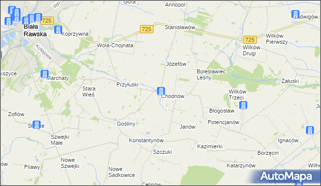 mapa Chodnów, Chodnów na mapie Targeo
