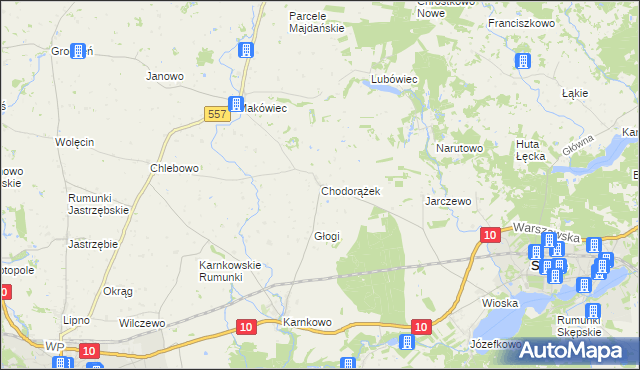 mapa Chodorążek, Chodorążek na mapie Targeo