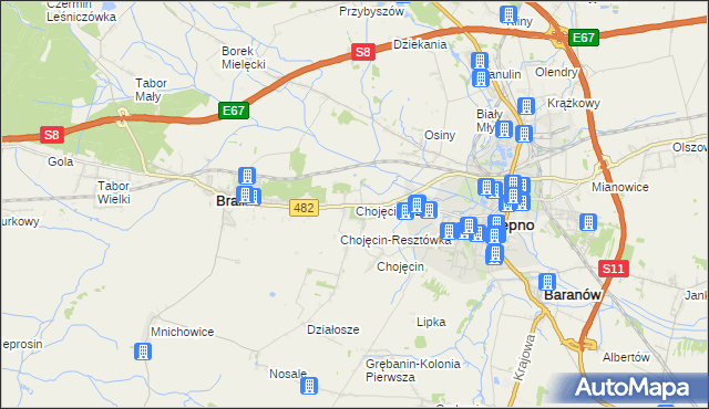 mapa Chojęcin-Szum, Chojęcin-Szum na mapie Targeo