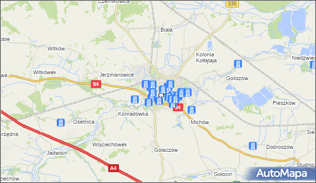 mapa Chojnów powiat legnicki, Chojnów powiat legnicki na mapie Targeo