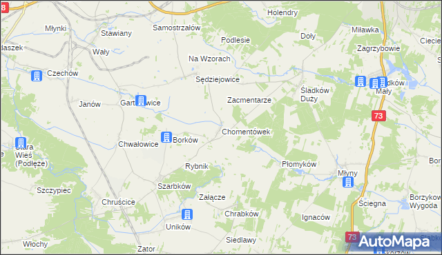 mapa Chomentówek, Chomentówek na mapie Targeo