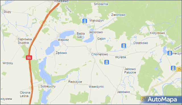 mapa Chomętowo gmina Szubin, Chomętowo gmina Szubin na mapie Targeo