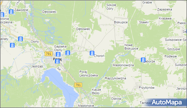 mapa Choroń, Choroń na mapie Targeo