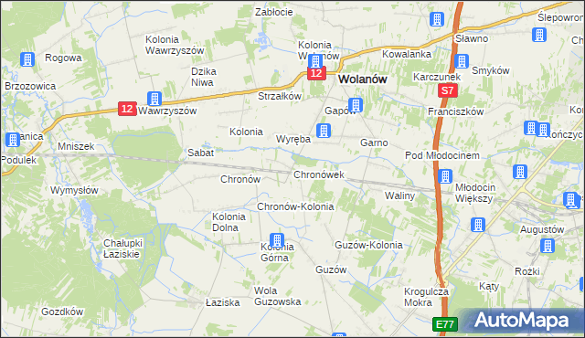 mapa Chronówek, Chronówek na mapie Targeo