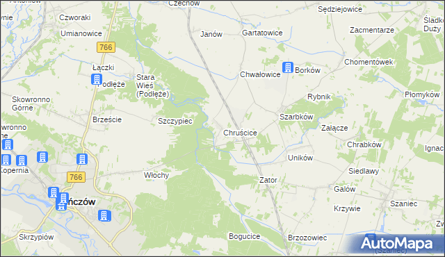 mapa Chruścice, Chruścice na mapie Targeo