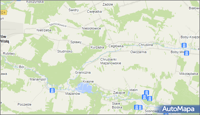 mapa Chruślanki Mazanowskie, Chruślanki Mazanowskie na mapie Targeo