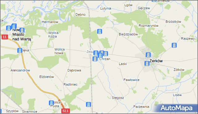 mapa Chrzan, Chrzan na mapie Targeo