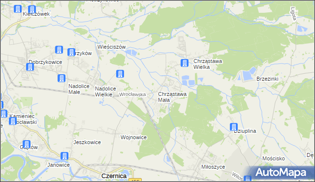 mapa Chrząstawa Mała, Chrząstawa Mała na mapie Targeo