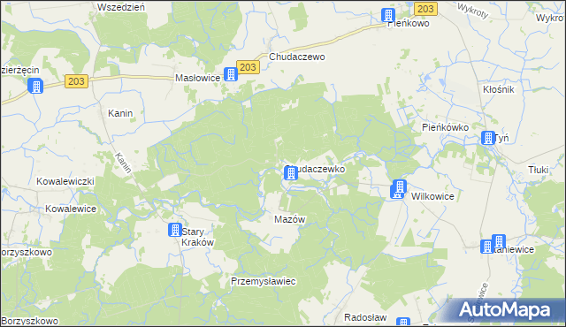 mapa Chudaczewko, Chudaczewko na mapie Targeo