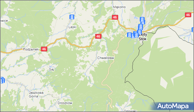 mapa Chwalisław, Chwalisław na mapie Targeo