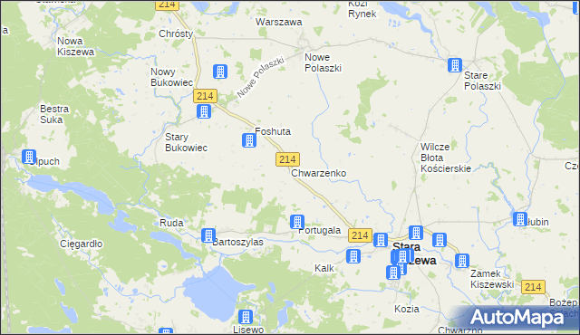 mapa Chwarzenko, Chwarzenko na mapie Targeo