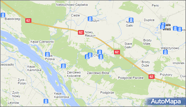 mapa Chylin gmina Mała Wieś, Chylin gmina Mała Wieś na mapie Targeo