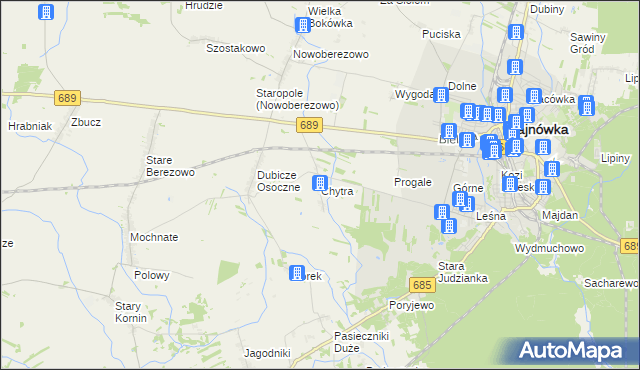 mapa Chytra, Chytra na mapie Targeo