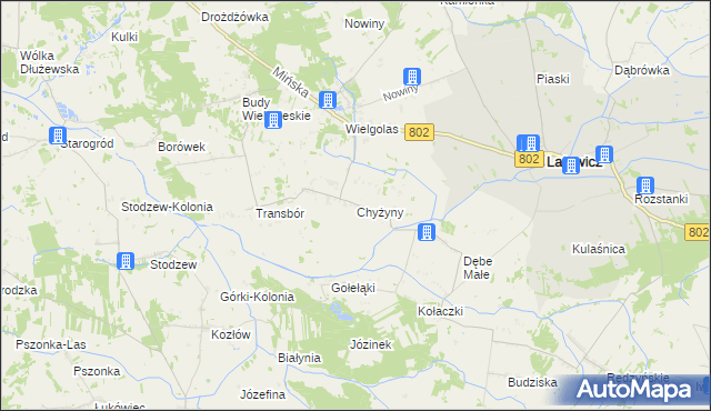 mapa Chyżyny, Chyżyny na mapie Targeo