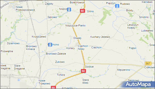 mapa Ciachcin Nowy, Ciachcin Nowy na mapie Targeo