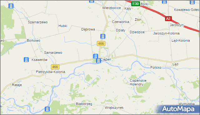 mapa Ciążeń, Ciążeń na mapie Targeo