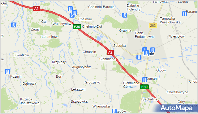 mapa Cichmiana, Cichmiana na mapie Targeo