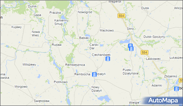 mapa Ciechanówek, Ciechanówek na mapie Targeo