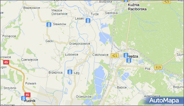 mapa Ciechowice, Ciechowice na mapie Targeo