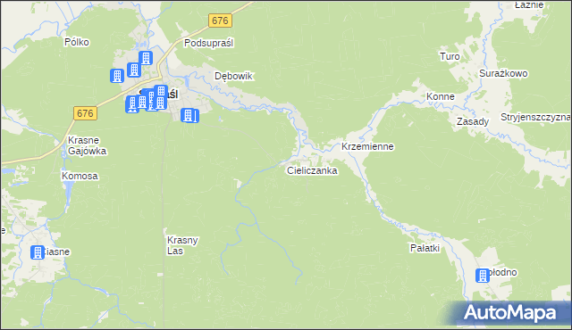 mapa Cieliczanka, Cieliczanka na mapie Targeo