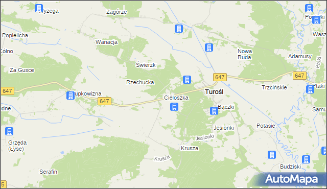 mapa Cieloszka, Cieloszka na mapie Targeo