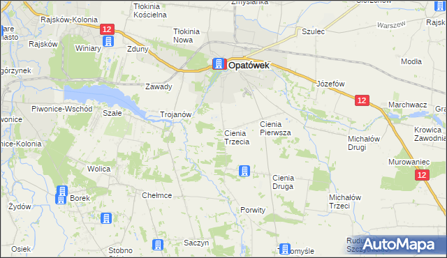 mapa Cienia Trzecia, Cienia Trzecia na mapie Targeo