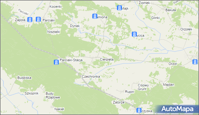 mapa Cierpięta gmina Baranowo, Cierpięta gmina Baranowo na mapie Targeo