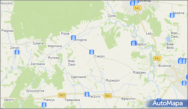 mapa Cieszki, Cieszki na mapie Targeo