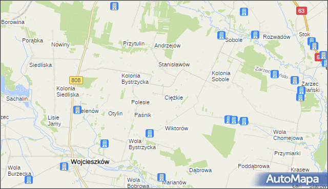 mapa Ciężkie, Ciężkie na mapie Targeo