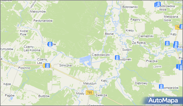 mapa Ciężkowiczki, Ciężkowiczki na mapie Targeo