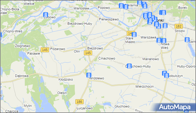 mapa Ćmachowo, Ćmachowo na mapie Targeo