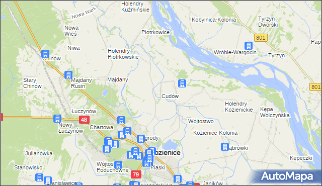 mapa Cudów, Cudów na mapie Targeo