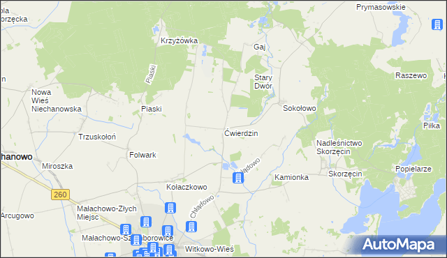 mapa Ćwierdzin, Ćwierdzin na mapie Targeo