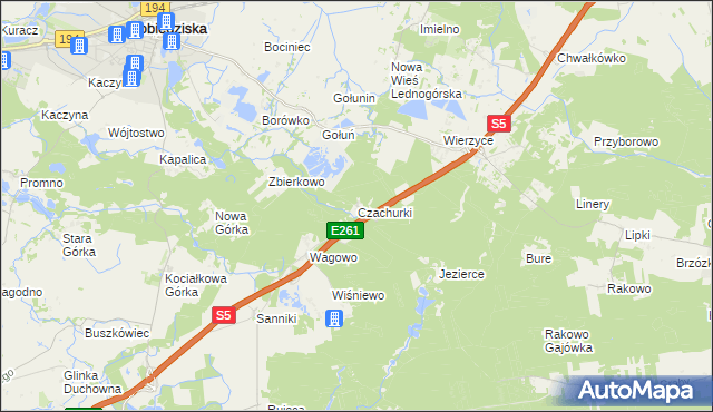 mapa Czachurki, Czachurki na mapie Targeo