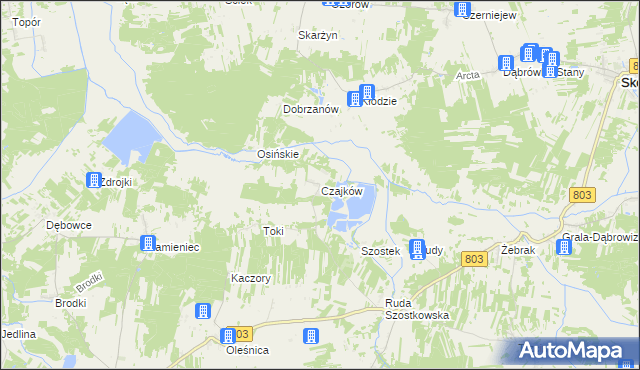 mapa Czajków gmina Wodynie, Czajków gmina Wodynie na mapie Targeo