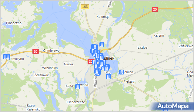 mapa Czaplinek powiat drawski, Czaplinek powiat drawski na mapie Targeo