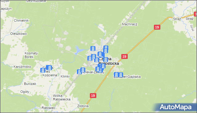 mapa Czarna Białostocka, Czarna Białostocka na mapie Targeo