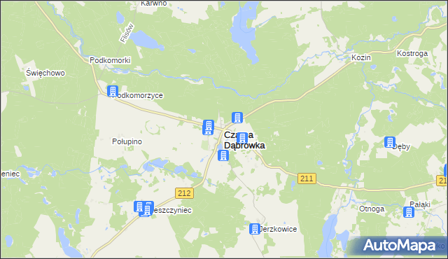 mapa Czarna Dąbrówka powiat bytowski, Czarna Dąbrówka powiat bytowski na mapie Targeo