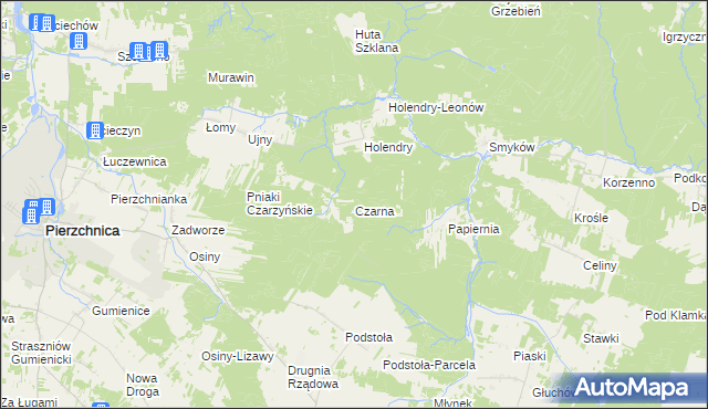 mapa Czarna gmina Pierzchnica, Czarna gmina Pierzchnica na mapie Targeo