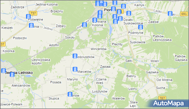 mapa Czarna Kolonia, Czarna Kolonia na mapie Targeo