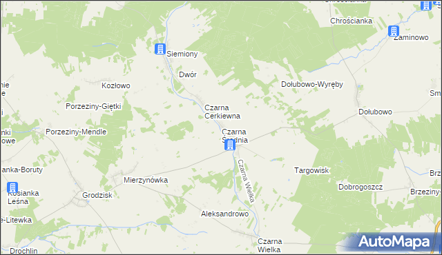 mapa Czarna Średnia, Czarna Średnia na mapie Targeo