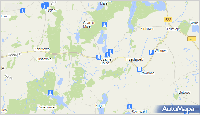 mapa Czarne Dolne, Czarne Dolne na mapie Targeo