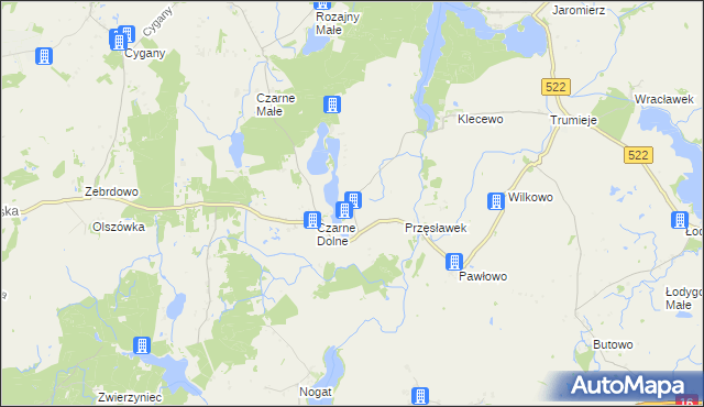 mapa Czarne Górne, Czarne Górne na mapie Targeo